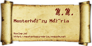 Mesterházy Mária névjegykártya