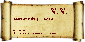 Mesterházy Mária névjegykártya